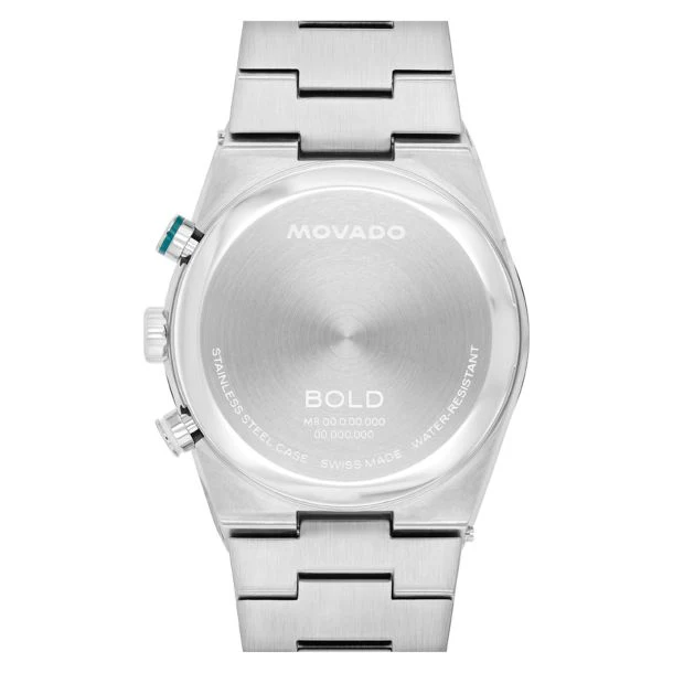 Movado Bold Quest Chronograph Green Dial Stainless Steel Bracelet Watch 42mm - 3601200 - Image 3
