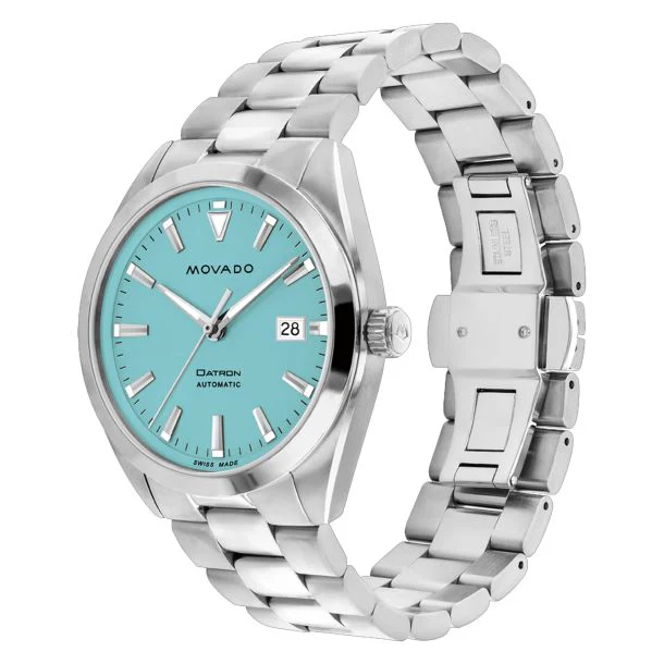 Movado Heritage Series Datron Automatic Light Blue Dial Stainless Steel Watch 40mm - 3650175 - Image 2