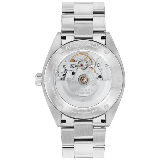 Movado Heritage Series Datron Automatic Light Blue Dial Stainless Steel Watch 40mm - 3650175 - Image 3