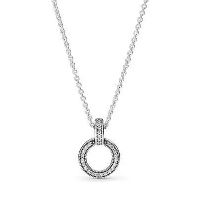 Rose Pandora Signature Two tone Loop & Chain/ 382772c01