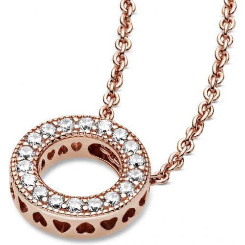 Pandora Rose Logo Pave Circle Collier Pendant / 387436 CO1-45