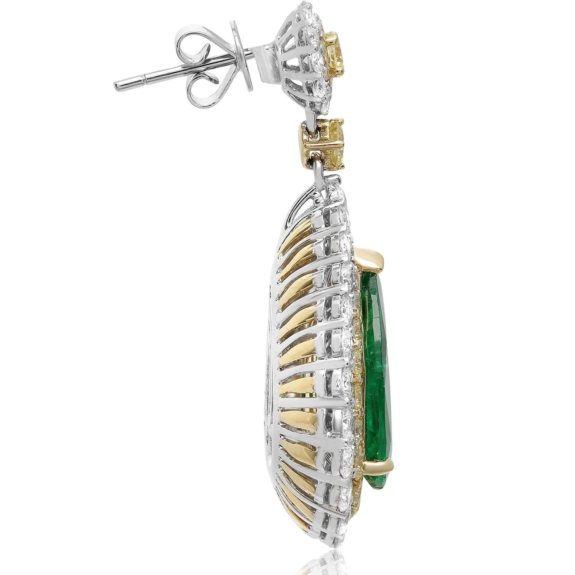 Pear-shaped Emerald Drop Earrings - Image 3