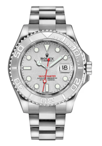 Pre-Owned Rolex Steel Yacht-Master 40 Platinum Dial