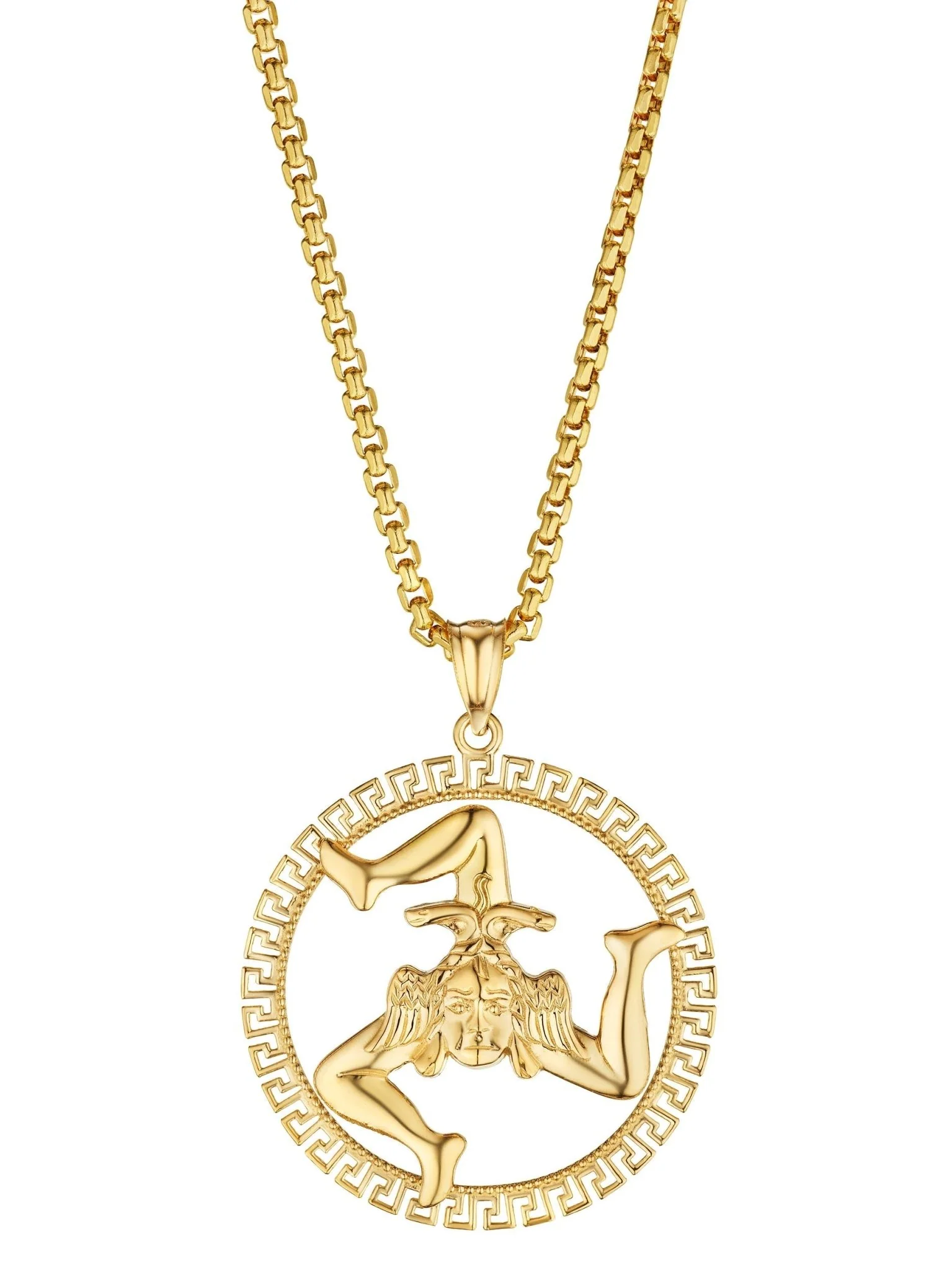 14k Gold Sicilian Trinacria Pendant With Key Bezel - Image 3
