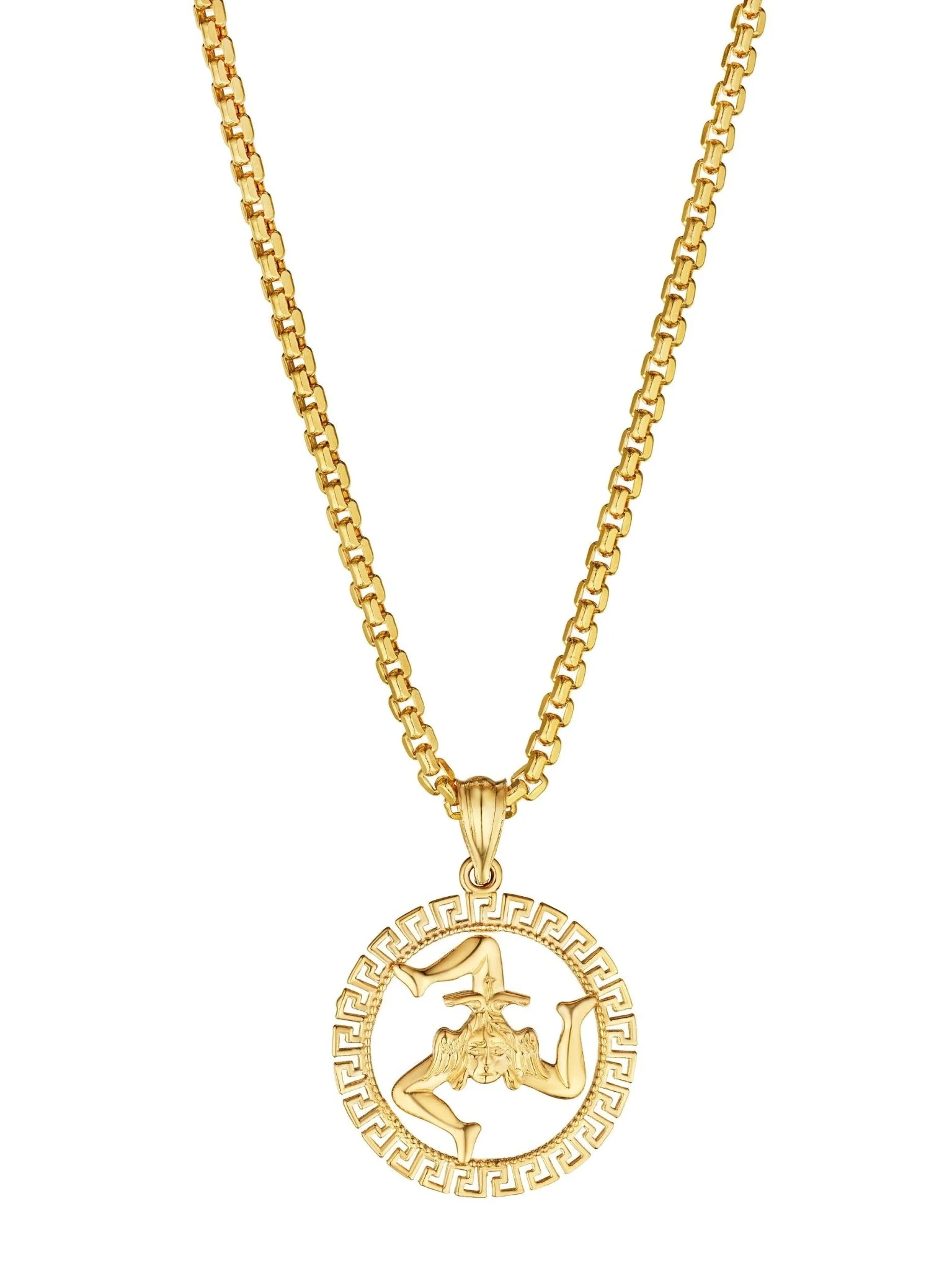14k Gold Sicilian Trinacria Pendant With Key Bezel - Image 5