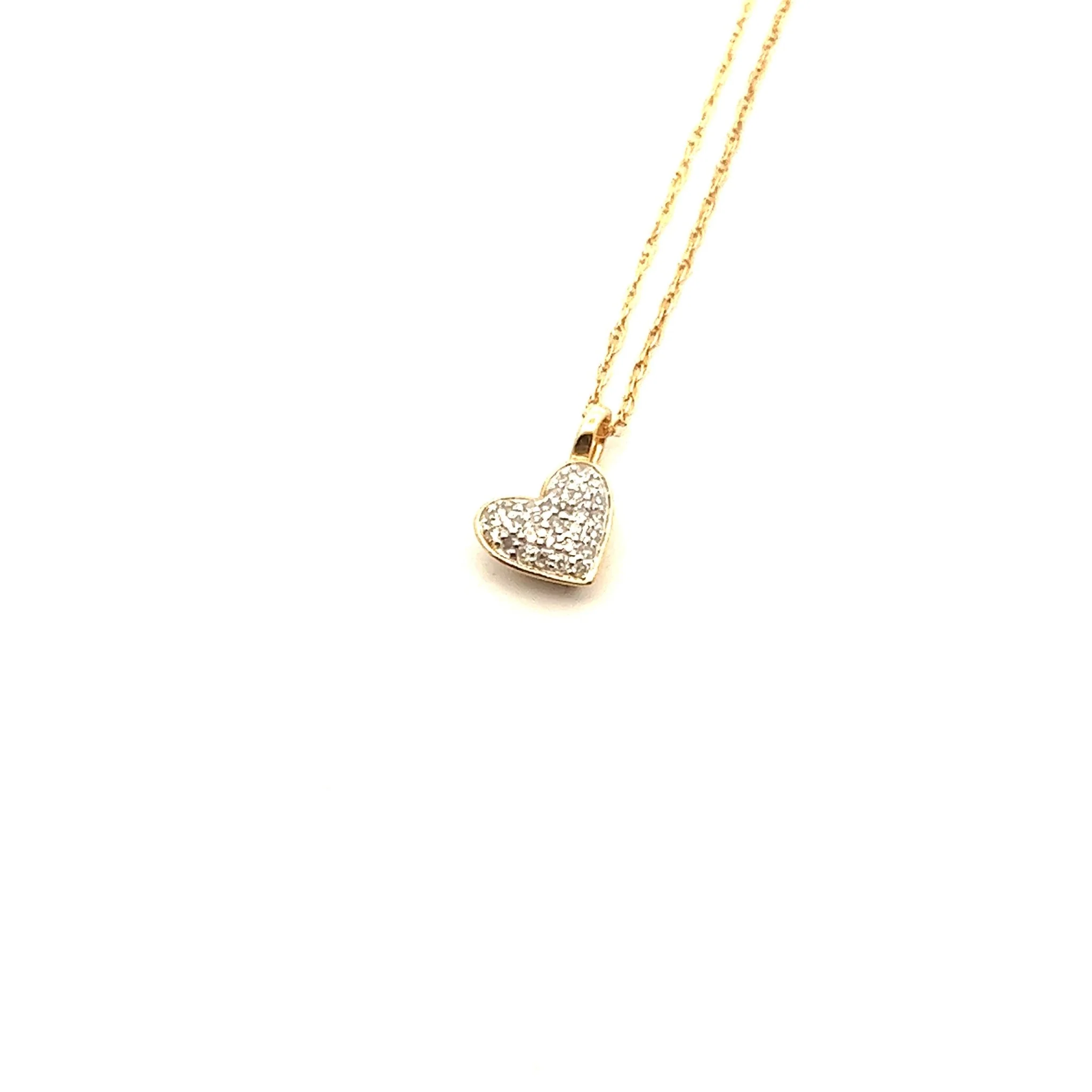 Tiny Diamond Paved Heart Necklace - Image 2
